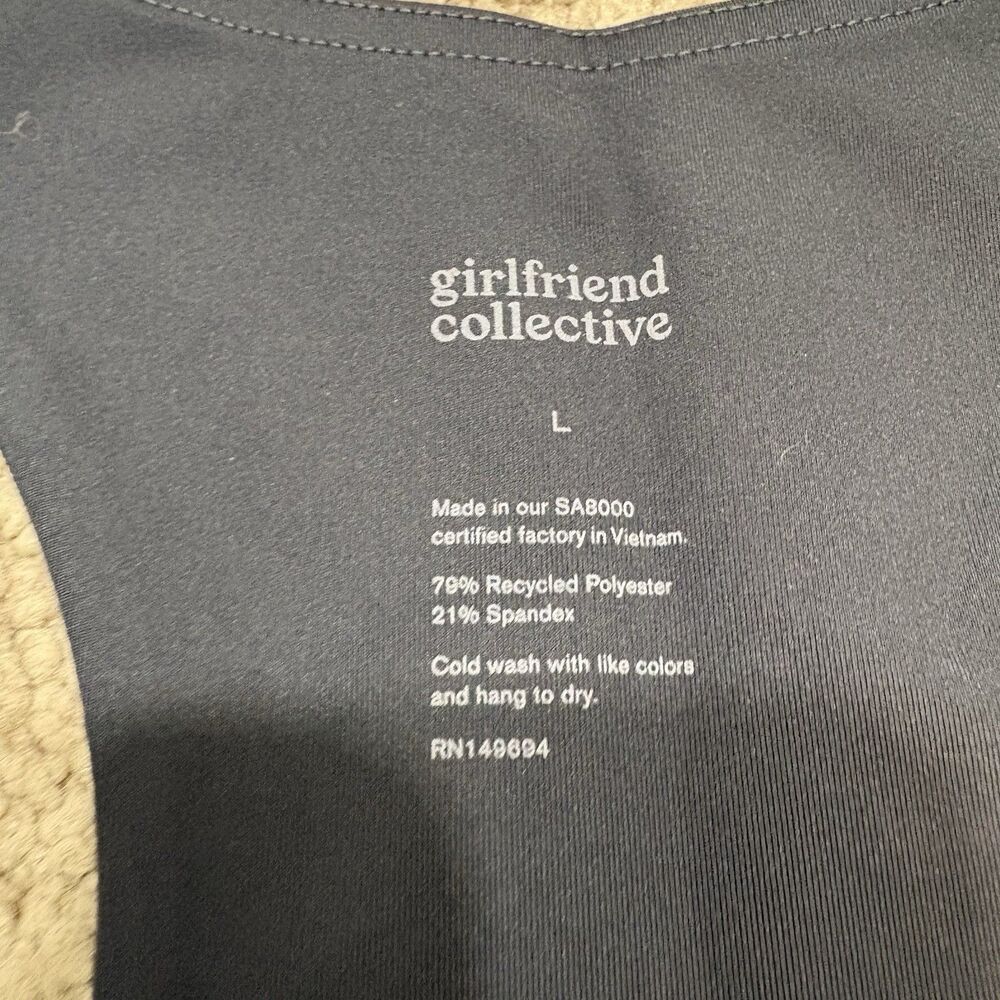Girlfriend Collective NEW Midnight Navy Paloma Racerback Sports Bra Size L - Picture 3 of 5